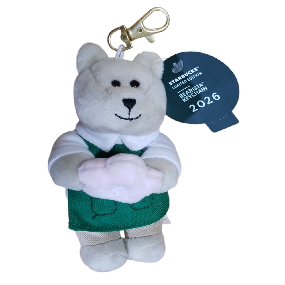 Starbucks Bearista Keychain 2026 Limited Edition 258th Plush Charm White Bear